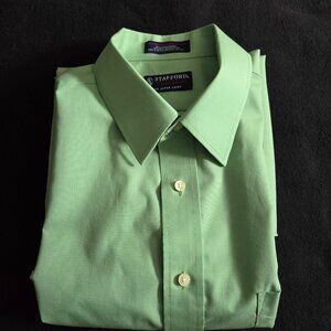 STAFFORD Apple Green Long Sleeve Travel Performance Super Shirt, 17.5, 34-35 (3)